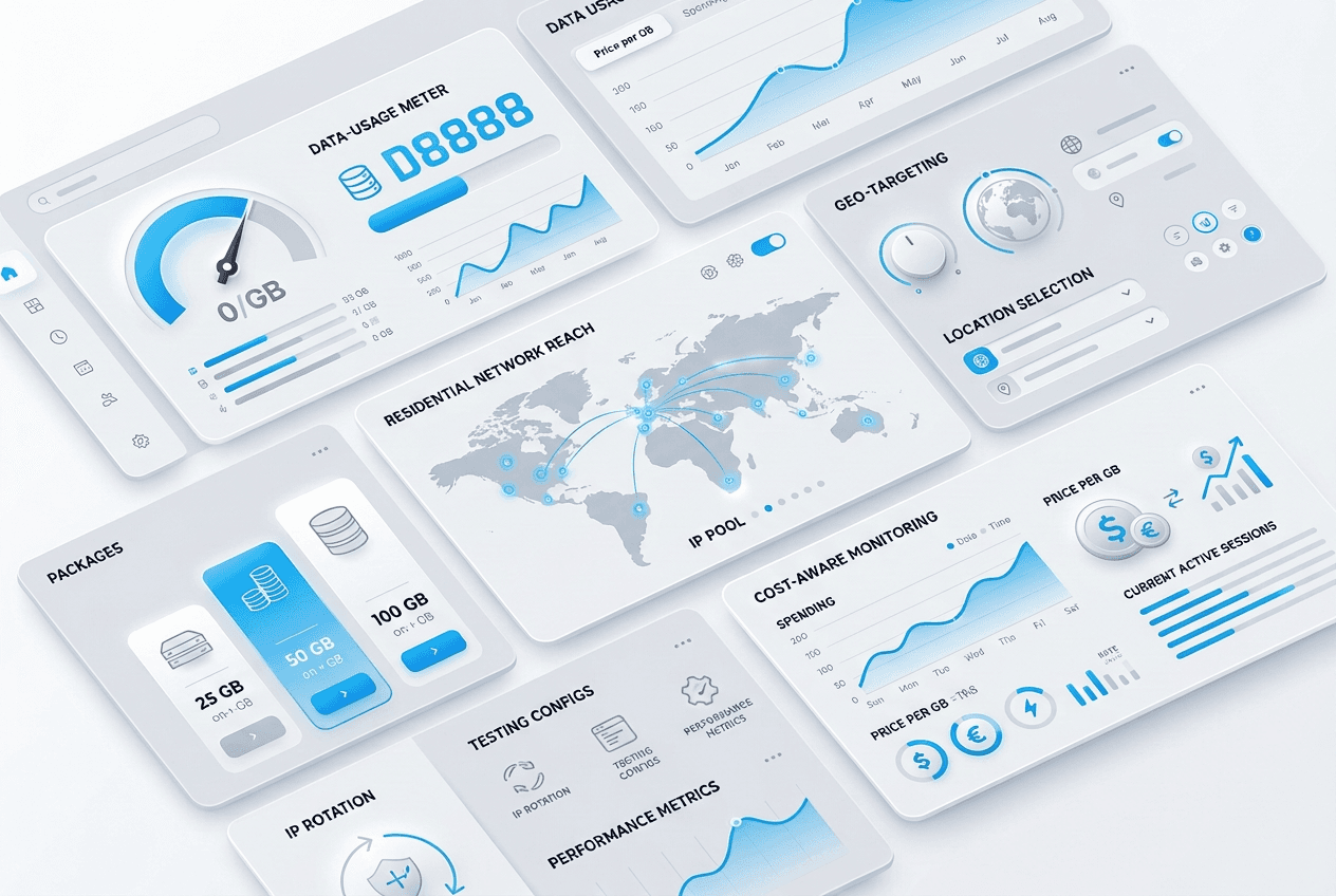 TrueProxies residential IPv4 GB-based proxies hero image showing usage, included features, pricing, and API access