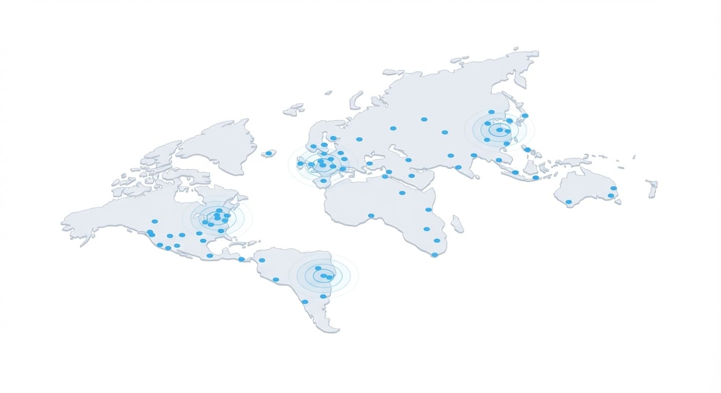 Global proxy locations hero image showing TrueProxies coverage across North America, South America, Europe, Africa, Asia, and Oceania