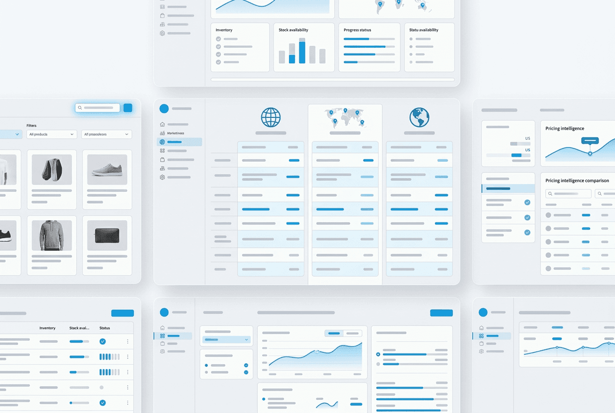 Market research proxy hero image showing pricing and product intelligence across any market